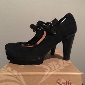 Sofft high-heeled suede Mary-janes